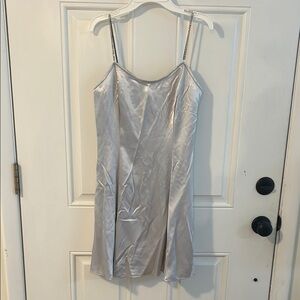 Jessica McClintock vintage Silver Slip Dress